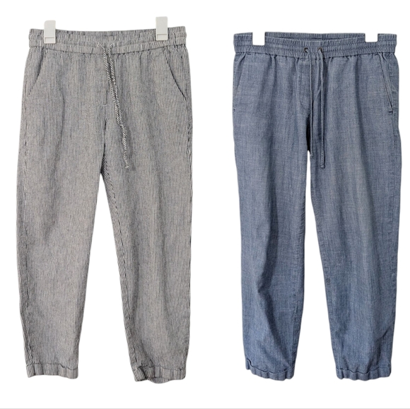 J. Crew Factory Pants - J. Crew Factory Set Of 2 Pull On Drawstring Pants Straight Leg Crop Length 4